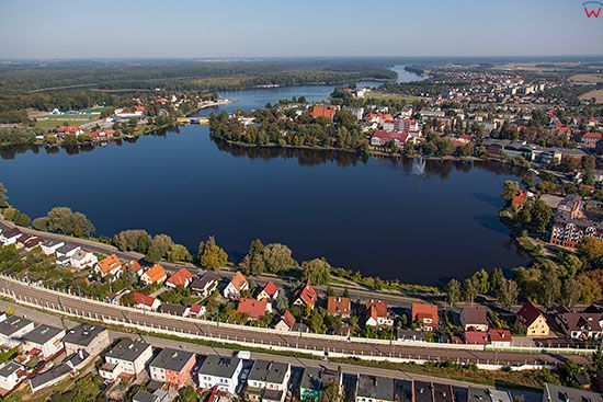 Ilawa, jezioro Jeziorak Maly widoczne od strony W. EU, PL, Warm-Maz. Lotnicze.